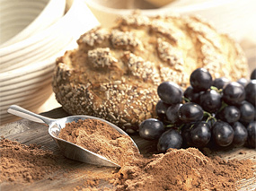 Brot und Backwaren mit Traubenkernmehl